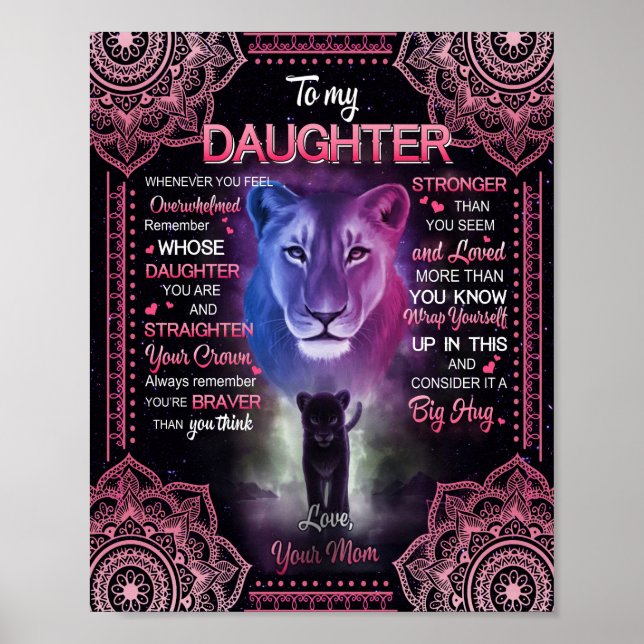 Daughter Gift | Letter To My Daughter From Mum Poster (Front)