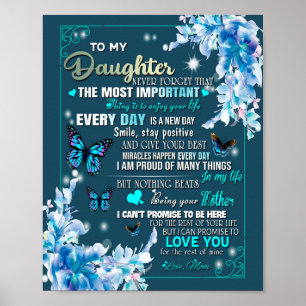 Daughter Gift   Letter To My Daughter From Mum Poster