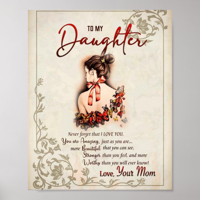 Daughter Gift | Letter To My Daughter From Mum Poster (Front)