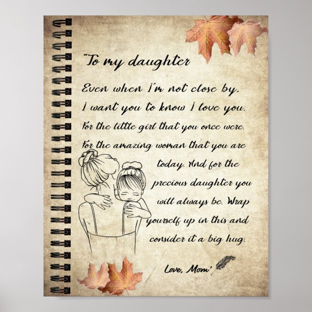 Daughter Gift | Letter To My Daughter From Mum Poster (Front)
