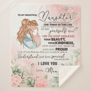 Daughter Gift   Letter To My Daughter From Mum Sherpa Blanket