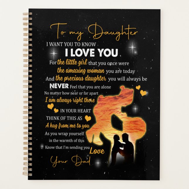 Daughter Gift |Letter To My Daughter Love From Dad Planner (Front)