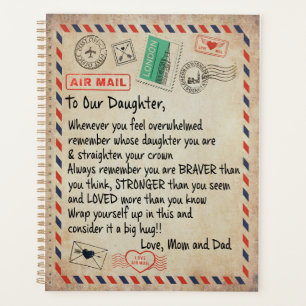 Daughter Gift To Our Daughter Love From Mum Dad Planner