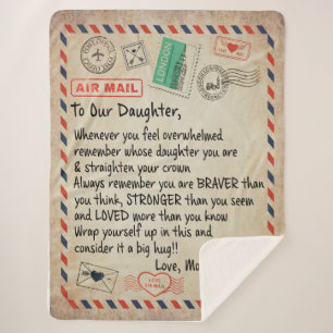 Daughter Gift To Our Daughter Love From Mum Dad Sherpa Blanket
