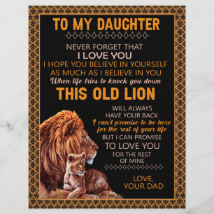 Daughter Gifts Letter To My Daughter From Dad Custom Letterhead