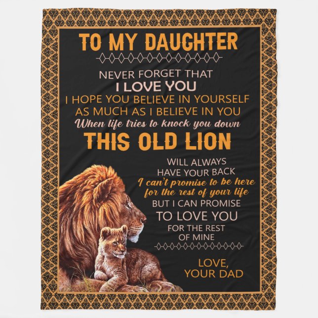 Daughter Gifts | Letter To My Daughter From Dad Fleece Blanket (Front)