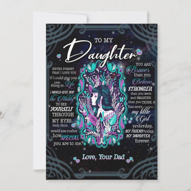 Daughter Gifts | Letter To My Daughter From Dad Holiday Card (Front)