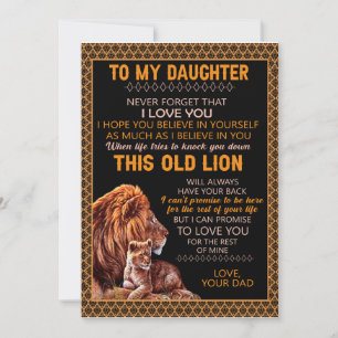 Daughter Gifts   Letter To My Daughter From Dad Invitation