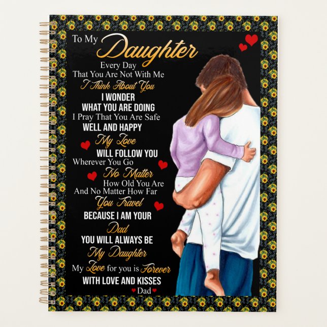 Daughter Gifts | Letter To My Daughter From Dad Planner (Front)