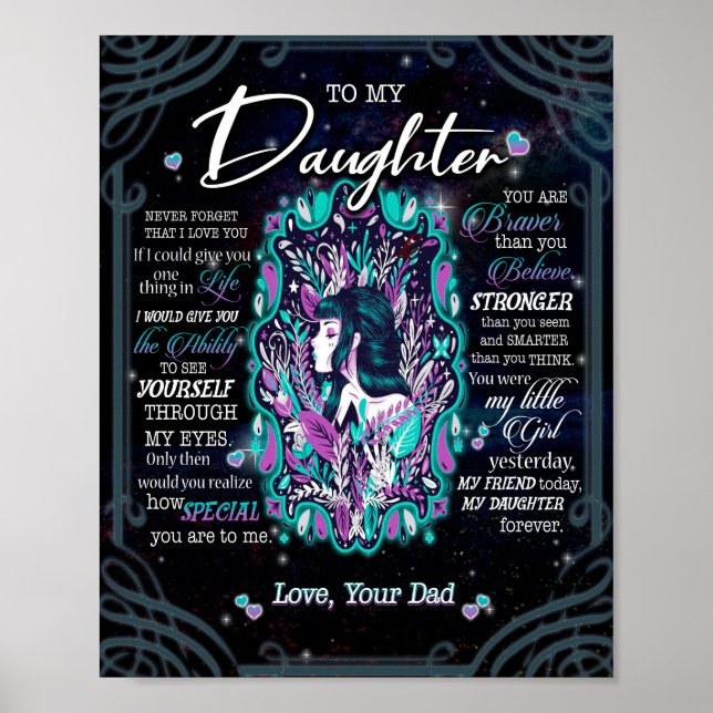 Daughter Gifts | Letter To My Daughter From Dad Poster (Front)