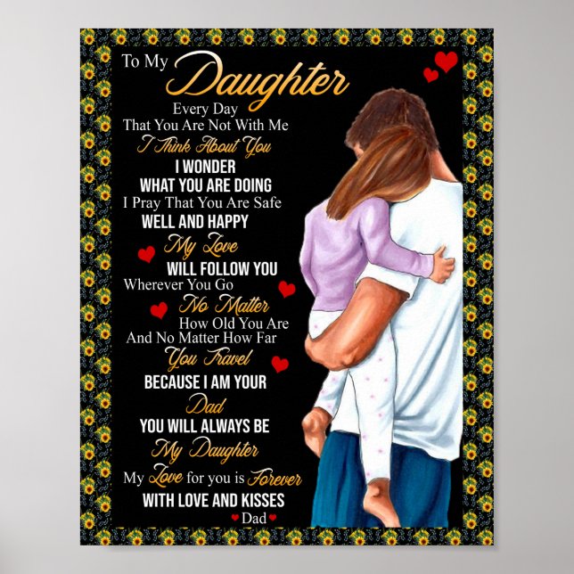 Daughter Gifts | Letter To My Daughter From Dad Poster (Front)