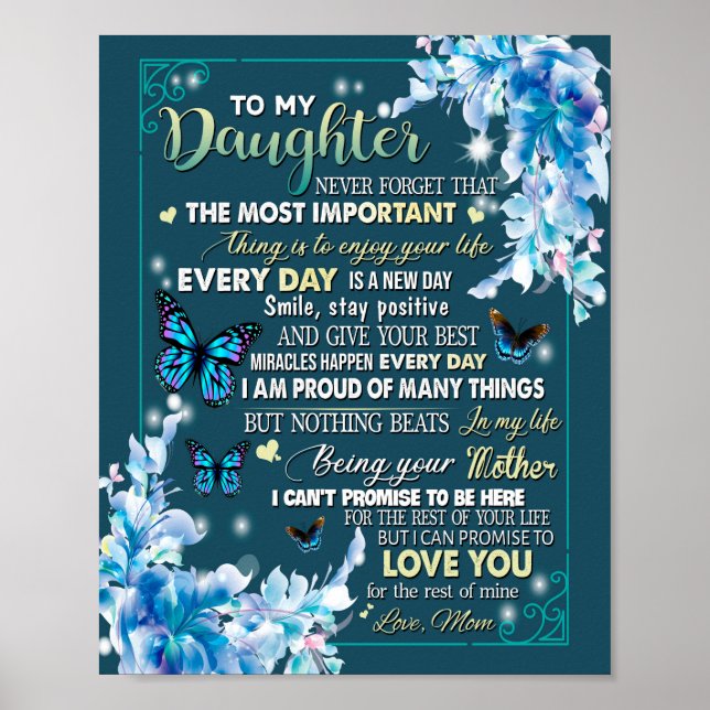 Daughter Gifts | Letter To My Daughter From Dad Poster (Front)