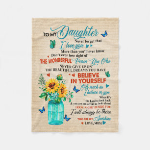 Daughter Gifts Letter To My Daughter From Mum Fleece Blanket