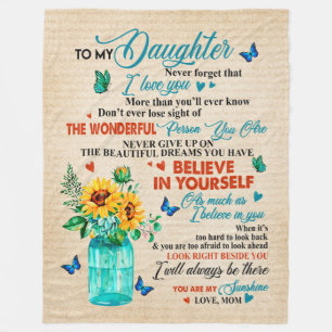 Daughter Gifts   Letter To My Daughter From Mum Fleece Blanket