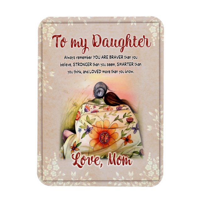 Daughter Gifts | Letter To My Daughter From Mum Magnet (Vertical)