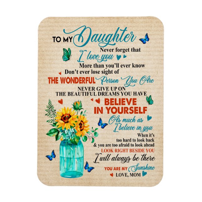 Daughter Gifts | Letter To My Daughter From Mum Magnet (Vertical)