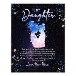 Daughter Gifts   Letter To My Daughter From Mum Photo Print