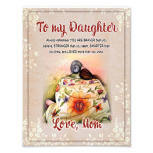 Daughter Gifts Letter To My Daughter From Mum Photo Print