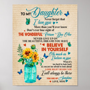 Daughter Gifts   Letter To My Daughter From Mum Poster