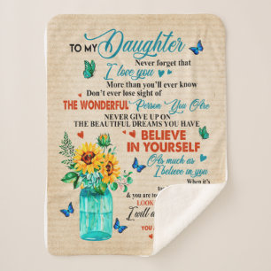 Daughter Gifts Letter To My Daughter From Mum Sherpa Blanket