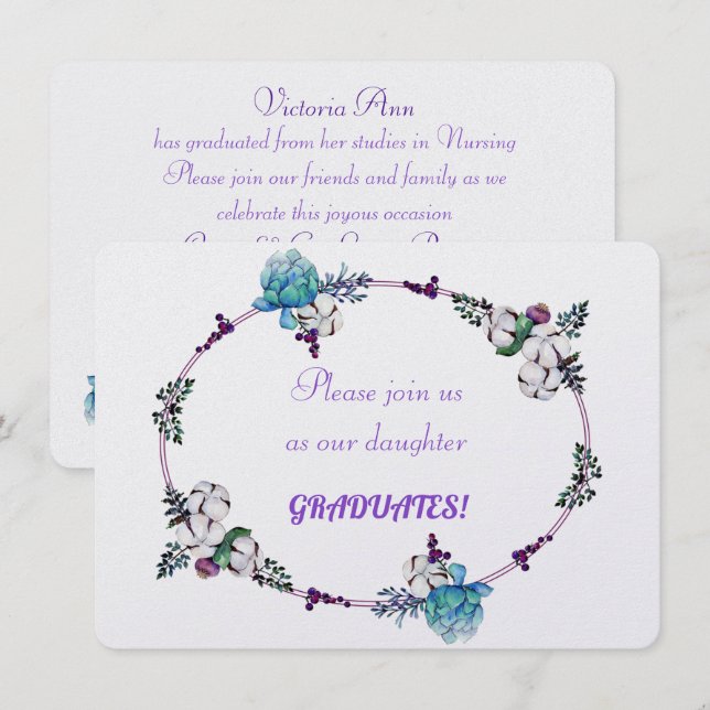 Daughter Graduation Invitations (Front/Back)