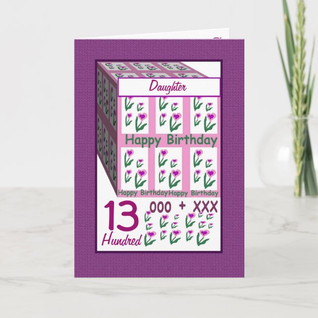 DAUGHTER - Happy 13th Birthday Card (Front)