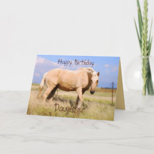 Daughter Happy Birthday Palomino Horse Card