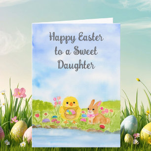 Daughter Happy Easter Baby Chick Card