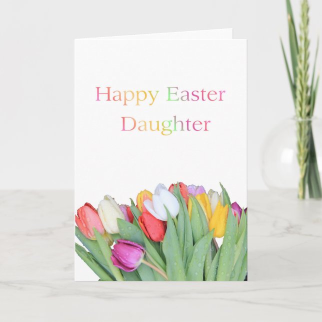 Daughter Happy Easter Tulip card (Front)