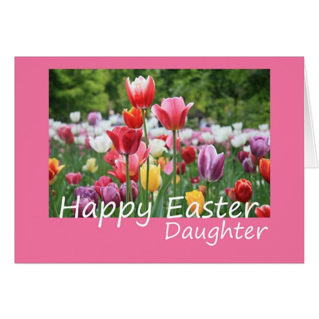 Daughter Happy Easter Tulip card (Front Horizontal)