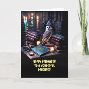 Daughter Happy Halloween with Cute Magical Witchy Card