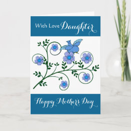 Daughter / Happy Mother's Day - Flowers and Bird Card