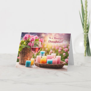 Daughter Happy Mothers Day Pretty Flowers  Holiday Card
