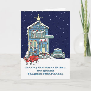 Daughter & Her Fiancee Sending Christmas Wishes Holiday Card