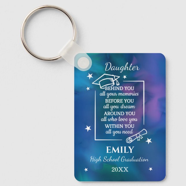 Daughter High School Graduation Name Year  Key Ring (Front)