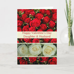 Daughter & Husband Happy Valentine's Day Roses Holiday Card