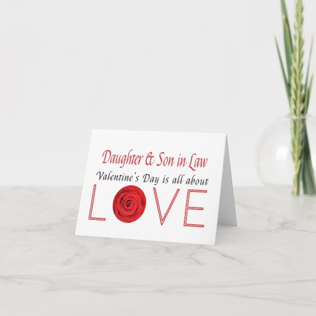 Daughter & Husband Happy Valentine's Day Roses Holiday Card (Front)