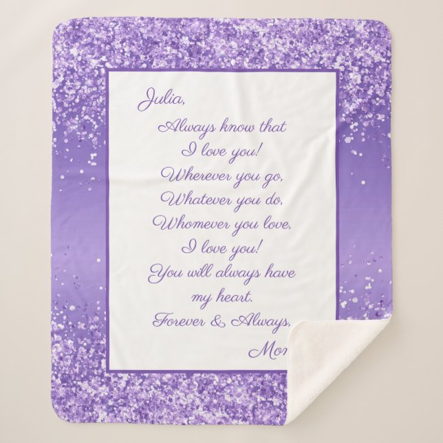 Daughter I Love You Sherpa Blanket (Front)