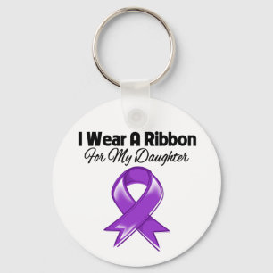 Daughter  - I Wear Purple Ribbon Key Ring