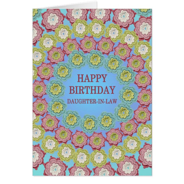 Daughter In Law Birthday Crochet Flowers (Front)