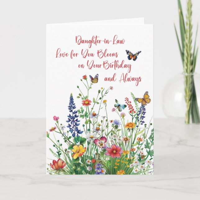 Daughter in Law Birthday Love In Bloom Wildflowers Card (Front)
