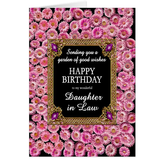 Daughter in Law Birthday Pink Daisies (Front)