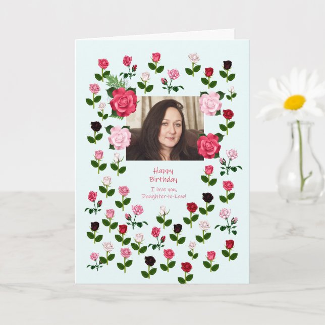 Daughter-in-Law, Birthday, Roses Card (Small Plant)