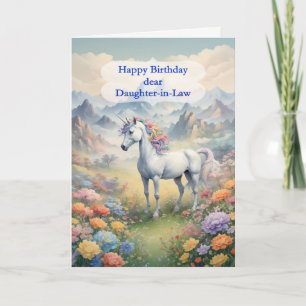 Daughter In Law Birthday Unicorn  Card