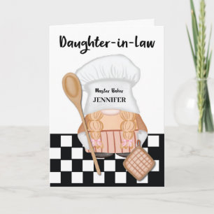Daughter in Law Birthday Whimsical Gnome Baker Card