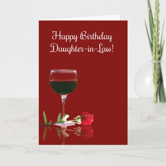 Daughter in Law Birthday Wine Card (Front)
