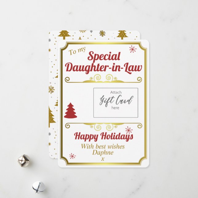 Daughter in Law Christmas Gift Card Holder (Front/Back In Situ)