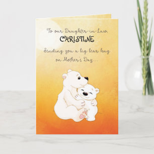 Daughter in Law Custom Name Mother's Day Bear Hugs Card
