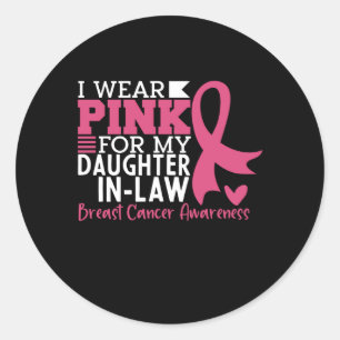 Daughter In Law Family Matching Breast Cancer Classic Round Sticker