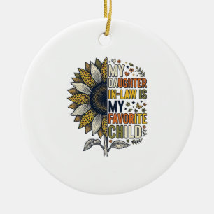 Daughter In Law Favorite Child Sunflower Vintage S Ceramic Ornament